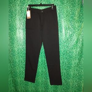 Plaid And Plain Women's Black Pants NWT 27W 30L Workwear Business Casual Office